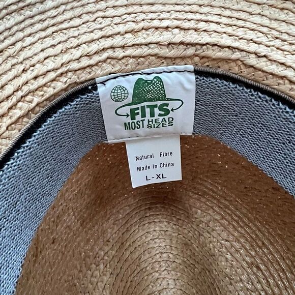 Vintage 90s Raffia Straw Hat Western Ranch Women’s - Picture 7 of 8